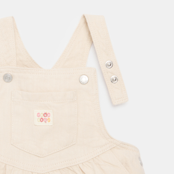 فستان سالوبيت من قطن التويل، وردي فاتح، للطفلة الصغيرة